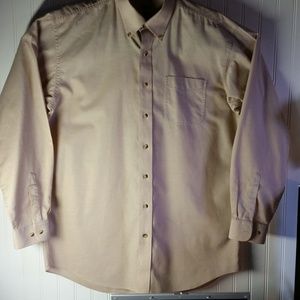 LL BEAN Tan Button Up Long Sleeve Size Large Tall